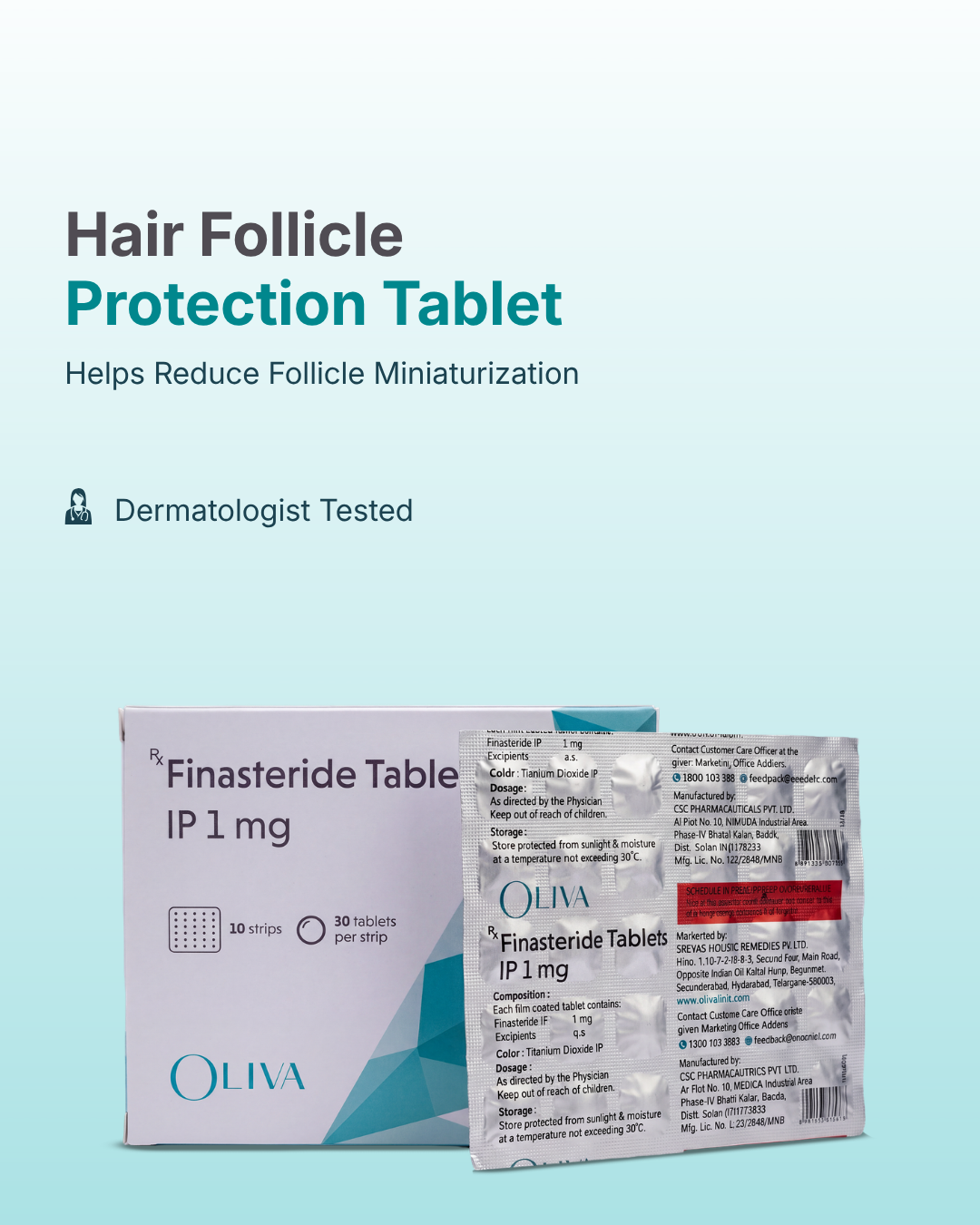 Oliva Finasteride 1mg tablets