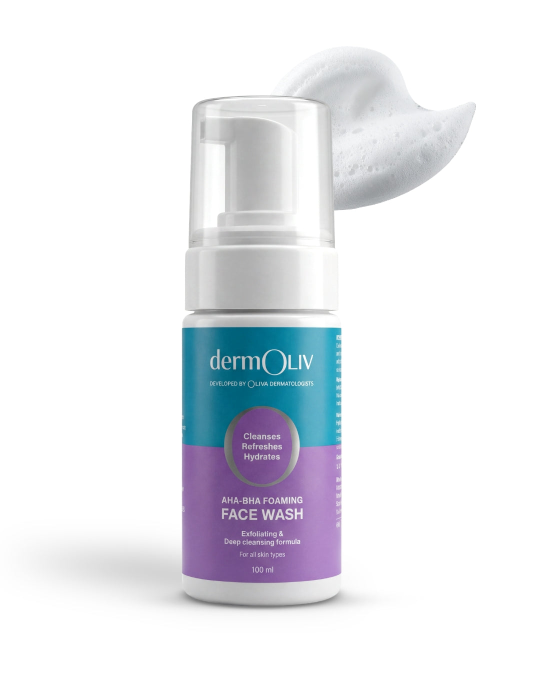 dermOLIV AHA-BHA Foaming Face Wash