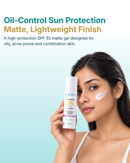 Oliva Sunscreen Matte Gel Cream - Oily / Combination Skin
