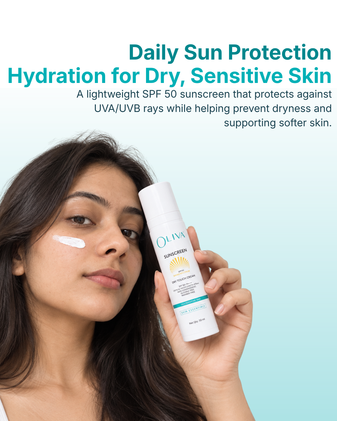 Oliva Sunscreen Dry Touch Cream - Dry / Sensitive Skin