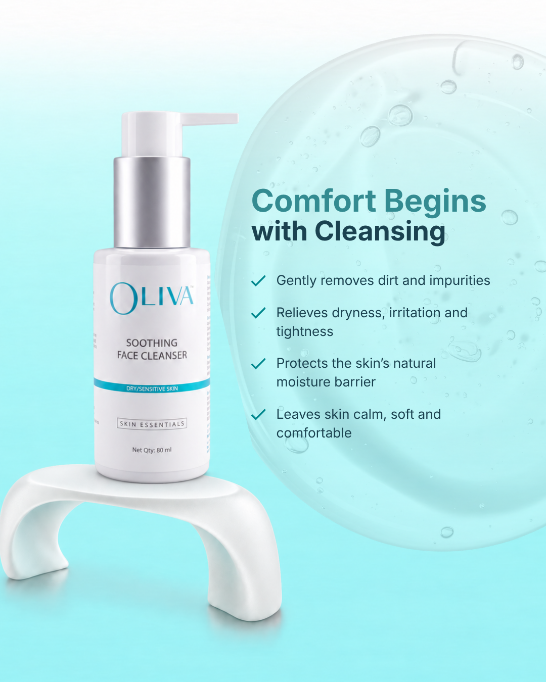 Oliva Soothing Face Cleanser - Dry / Sensitive Skin