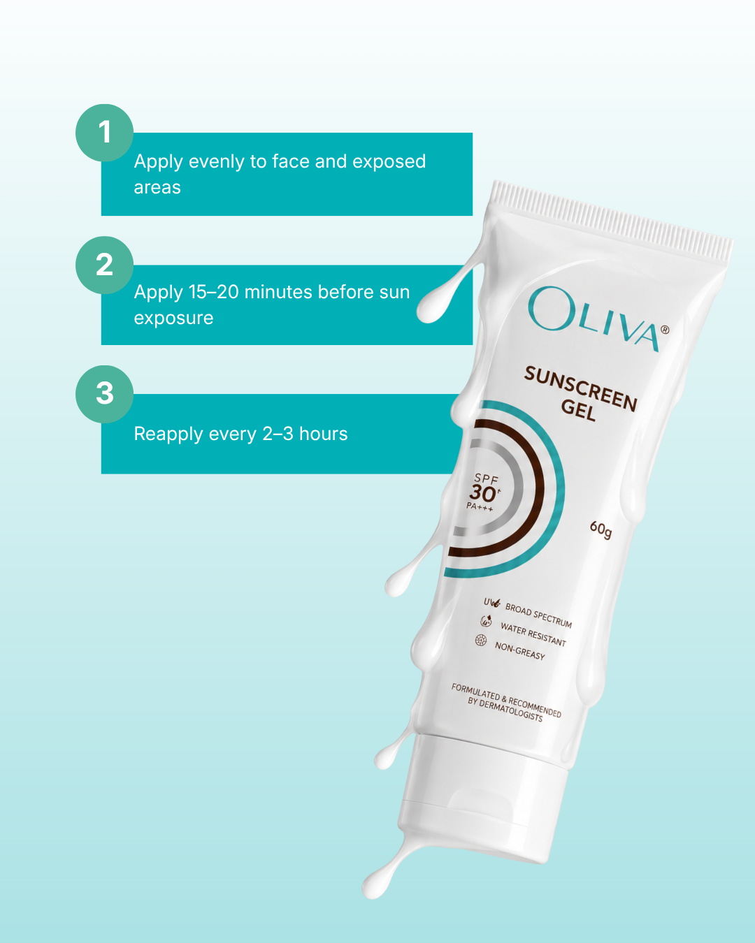 Oliva Sunscreen Gel SPF 30