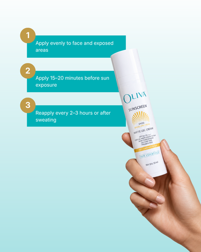 Oliva Sunscreen Matte Gel Cream - Oily / Combination Skin