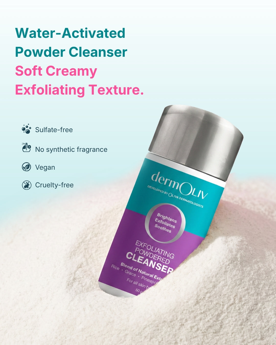 dermOLIV Exfoliating Powdered Cleanser